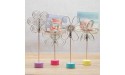 4 pcs Cute Flower Table Card Memo Holder Stand Photo Clips Holder Desk Stand for Memo Paper Note Monmory Photo Christmas Wedding Number Card Display with Colorful Metal Base - B8O6RK6D4