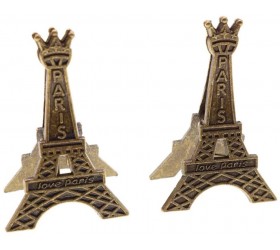 AKOAK 2 Pcs Creative Retro Iron Tower Metal Gift Holder Name Card Holder Photo Holder Decoration Wedding Table Number Holder School Office Supplies Gift Stationery Decoration - B59801END