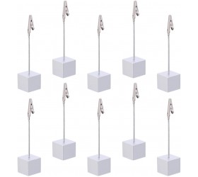 BESPORTBLE 10Pcs Memo Clip Holder Stands with Alligator Clips Cube Base Memo Holders Creative Note Clip Card Holder Photo Clamp for Home Office Silver - BFFMBK6D5