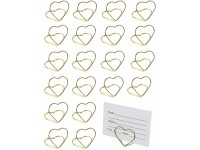 CSNSD Place Card Holder 20PCS Heart Shaped Metal Wire Desktop Seat Table Name Card Holders for Photos Food Signs Memo Notes Weddings Restaurants Birthdays Picture Stand Clip - BZHW0HCTJ