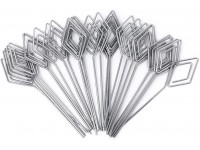 Honbay 30pcs DIY Rhombus Shape Ring Loop Craft Wire Clip Table Card Note Photo Memo Holder Metal Clamp Clay Cake Decoration Accessories Silver - BZW6XYQOA