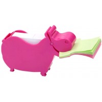 MSFGJZM Animal Note Clip Multi-Functional Plastic Memo Holder Note Stand Organizer with 200 Sheets Random Color 2.6x2.74In Memo Included Rose red Hippo - B9G354XA0
