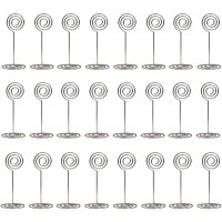 Novelty Place 24 Pack Table Number Holder Stand Place Card Holder for Wedding Party Office Paper Memo Menu Note Clips Silver - BS5NFDQVH
