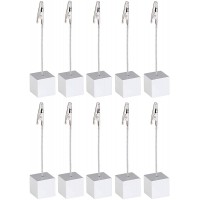 NUOLUX Memo Clip Holder Stand with Alligator Clasp for Pictures Card Paper Note Clip 10pcs Silver - BQMGNDHX5