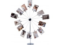 Photo Holder Picture Card Table Desk Display Money Tree Gift Stand Desktop Decor Ferris Wheel With Clips Wedding Gift Plated Wire 14 Photo Metal Clips - BH2J6CZSO
