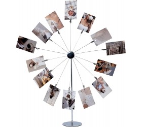 Photo Holder Picture Card Table Desk Display Money Tree Gift Stand Desktop Decor Ferris Wheel With Clips Wedding Gift Plated Wire 14 Photo Metal Clips - BH2J6CZSO