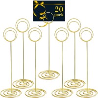 TecUnite 24 Pack 8.66 Inch Table Number Holder Wedding Table Name Card Holder Clips Picture Memo Note Photo Stand Gold,8.66 Inch High - BXARYN9A9