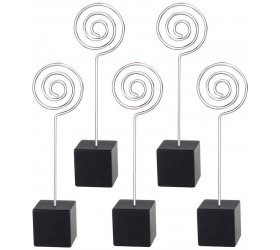Xiaoyztan 5 Pcs Black Resin Cube Base Circle Shape Clip Card Holder Memo Clip Note Table Stand Holder for Party Meeting Wedding Displaying - BI1EOVMH9