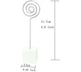Xiaoyztan White Resin Cube Base Circle Shape Clip Card Note Table Stand Holder for Displaying Pack of 5 - BLO9TRIXO