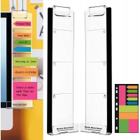 XSHEEP Monitor Memo Boards for Computer Set of 2 Left & Right Multifunction Acrylic Screen Message Reminder Pad Side Panels Phone Holder Utility Organizer Gift of 1 Pack Sticky Notes - BRCIFTZVE