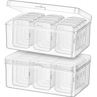 24 Pcs Small Bead Organizer Bead Case Storage Diamond Art Containers Clear Plastic Case for Small Items with 2 Pcs Hinged Lid and Clear Craft Cases 6.69 x 4.06 x 2.76 Inch 2.56 x 1.77 x 0.79 Inch - BO6ZN4TD5