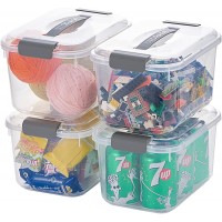 5.5 Qt Clear Storage Latch Box Bin with Lids 4-Pack Plastic Organize Bins with Handle - B4UL74TQP