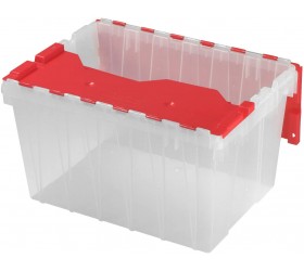 Akro-Mils Holiday Storage KeepBox Plastic Storage Container 12 Gallon with Hinged Attached Lid 66486CLRED 21-Inch L by 15-Inch W by 12-Inch H Clear Red - BAUNH19AF