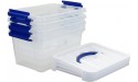AnnkkyUS 4-Pack Clear Latch Boxes Plastic Bins with Lids - B1BFLZ2FD