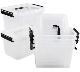 AnnkkyUS 6-pack Plastic Storage Box Bin with Lid Clear Lidded Boxes 5 Liter - BD9S88YN4