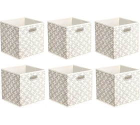 Basics Collapsible Fabric Storage Cubes with Oval Grommets 6-Pack Linked - B8UQPP2TJ
