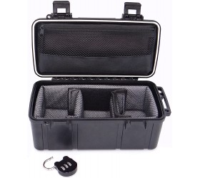 Black Storage Box Odor Resistant Storage Container with Easy Grip Handle ABS Plastic Portable Storage Case with Padded Lock - B9LNYDAGI
