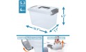 Citylife 4 Packs 5.3 QT Storage Bins with Lids Clear Plastic Bins with Grey Handle Stackable Storage Containers for Organizing - BJWRQE5Q3