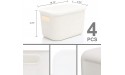 Citylife 4 Packs Plastic Storage Bins with Lids White Storage Box with Handle Stackable Containers for Organizing 10.12 x 6.97 x 6.22 inch - BLVSIUFO0