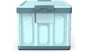 Collapsible Storage Bins with Lids 30 L Folding Plastic Lidded Storage Utility Crates Stackable Storage Latch Box Container for Clothes Books and Grocery Blue - BP5KRHOZU
