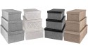 Decorative Storage Boxes with Lids Set of 3 Fabric Nesting Storage Baskets for Shelves Closet Organizer Nursery Bins Gray Stylish Decor Gift Boxes Large Medium Small Sizes - B47KPMWQ2