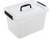 Farmoon 12 Quart Clear Storage Bin Plastic Stackable Box Cotainer with Lid and Black Handle - BMH5XJDOA