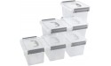 Farmoon 3.5 Quart Clear Storage Bin Small Plastic Stackable Box Cotainer with Lid and Grey Handle 6 Packs - B3F41QGZZ