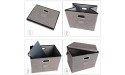 Foldable Large-Capacity Storage Bins with Lids and Metal Handle Closet Organizers and Storage Bins for Living Room Bedroom Nursery Closet Dormitory or Office 2-Pack - B1SJZDFGQ