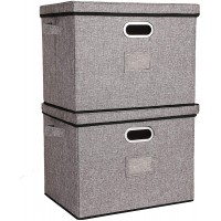 Foldable Large-Capacity Storage Bins with Lids and Metal Handle Closet Organizers and Storage Bins for Living Room Bedroom Nursery Closet Dormitory or Office 2-Pack - B1SJZDFGQ