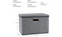 Golden Bauhinia Stackable Large Storage Bins with Lids Foldable Gray Linen Fabric Storage Boxes with Lids Collapsible Metal Handles Toy Box Storage Decorative Cubes Baskets Container Closet Organizers and Storage for Home Bedroom Office Nursery Living roo
