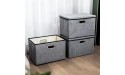 Golden Bauhinia Stackable Large Storage Bins with Lids Foldable Gray Linen Fabric Storage Boxes with Lids Collapsible Metal Handles Toy Box Storage Decorative Cubes Baskets Container Closet Organizers and Storage for Home Bedroom Office Nursery Living roo