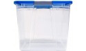 HOMZ Snaplock Clear Storage Bin with Lid X Large Latching-64 Quart Set of 2 Blue 2 Pack - B8CP8HMUE