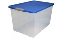 HOMZ Snaplock Clear Storage Bin with Lid X Large Latching-64 Quart Set of 2 Blue 2 Pack - B8CP8HMUE