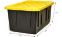 Homz Tough Durabilt Tote Box 27 Gallon Stackable 2 Pack Black Yellow 2 Pack - BH24LX6MT
