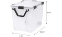 IRIS USA 103 Quart Weathertight Plastic Storage Bin Tote Organizing Container with Durable Lid and Seal and Secure Latching Buckles Clear Black 103 Qt. 2 Pack - B4RPNB3D3