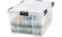 IRIS USA 62.8 Quart Weathertight Plastic Storage Bin Tote Organizing Container with Durable Lid and Seal and Secure Latching Buckles 4 Pack - BHVD1Z903