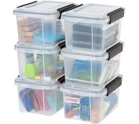 IRIS USA 7 Quart Weathertight Plastic Storage Bin Tote Organizing Container with Durable Lid and Seal and Secure Latching Buckles 6 Pack - B2F66X169