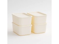 IRIS USA Plastic Modular Bins & Lids Stackable Lidded Storage Organizer Bins for-Kitchen-Bathroom and Bedroom Small OFF White - BKS7V1HQI