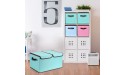 Larger Storage Cubes [4-Pack] Senbowe Linen Fabric Foldable Collapsible Storage Cube Bin Organizer Basket with Lid Handles Removable Divider For Home Office Nursery Closet 16.5 x 11.8 x 9.8” - BSIQKLECN