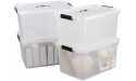 Nicesh 17.5 L Plastic Large Storage Box Clear Latch Bin with Handle and Lid Set of 4 - B1IXB28ZI