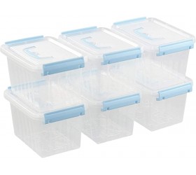 Ortodayes 3 Quart Plastic Storage Bins Pack of 6 Small Boxes with Lids - BHRQAQUVX