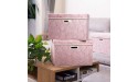 PRANDOM Larger Collapsible Storage Bin with Lid [1-Pack] Fabric Decorative Storage Box Cube Organizer Container Baskes with Handles Divider for Bedroom Closet Living Room Pink 17.7x11.8x11.8 Inch - BOSF95WJ1