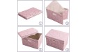 PRANDOM Larger Collapsible Storage Bin with Lid [1-Pack] Fabric Decorative Storage Box Cube Organizer Container Baskes with Handles Divider for Bedroom Closet Living Room Pink 17.7x11.8x11.8 Inch - BOSF95WJ1