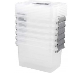 Saedy 5 Quart Latching Box Great Funtionality Plastic Storage Bin with Lid 6 Packs - BQDAEMMZ2