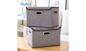 Seckon Collapsible Storage Box Container Bins with Lids Covers[3Pack] Large Odorless Linen Fabric Storage Organizers Cube with Metal Handles for Office Bedroom Closet Toys - BHZ0CIA10
