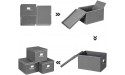 SONGMICS Set of 3 Fabric Storage Bins with Lids Foldable Storage Boxes with Lids Fabric Cubes with Label Holders Storage Bins Organizer 11.8 x 15.7 x 9.8 Inches Smoky Gray URYLB40G - BWKF0HNTG