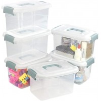 Sosody Plastic Clear Storage Bins 5 L Clear Latch Boxes 6 Packs - BNBCA3WJG