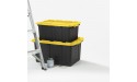 Sterilite 14669Y04 27 Gallon Liter Industrial Tote Large Yellow Lily lid with Black Base. 4 Count - BCEUVJCGG