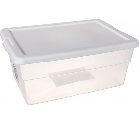 Sterilite 16 Quart Basic Clear Storage Box with White Lid Pack of 2 - BI7YDTVT3