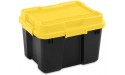 Sterilite 18319Y04 20 Gallon Heavy Duty Plastic Storage Container Box with Lid and Latches Yellow Black 4 Pack - BBEN5992X